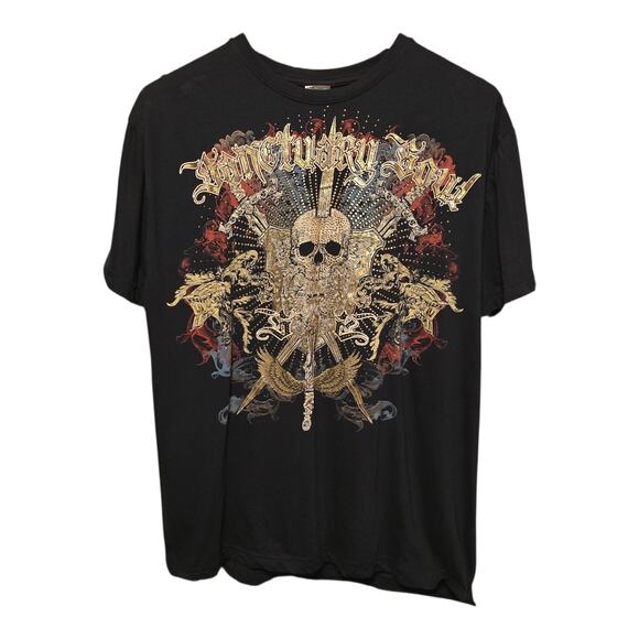 CH Apparel Sanctuary Soul Pullover Tshirt Mens Size XL Skull Swords Gothic Punk - Picture 1 of 10